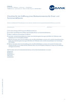 Checkliste für die Eröffnung eines Mietkautionskontos für Einzel- und Gemeinschaftskonto