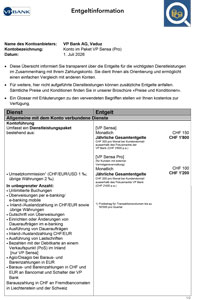 Fee Information Documents: Account package VP Sensa