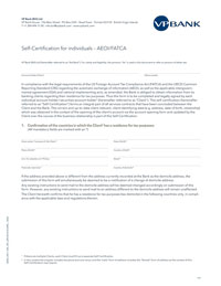 Self-Certification for individuals – AEOI/FATCA