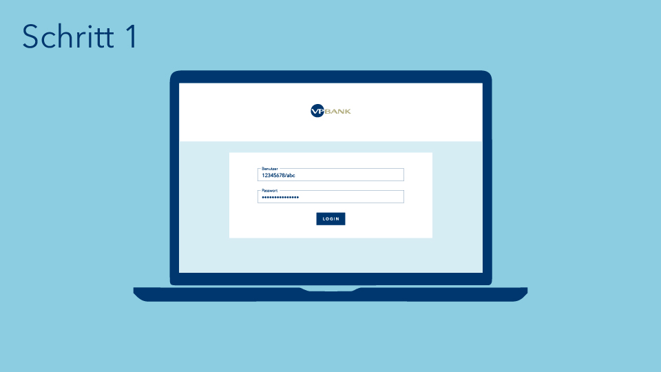 VP Bank Connect Login: Schritt 1