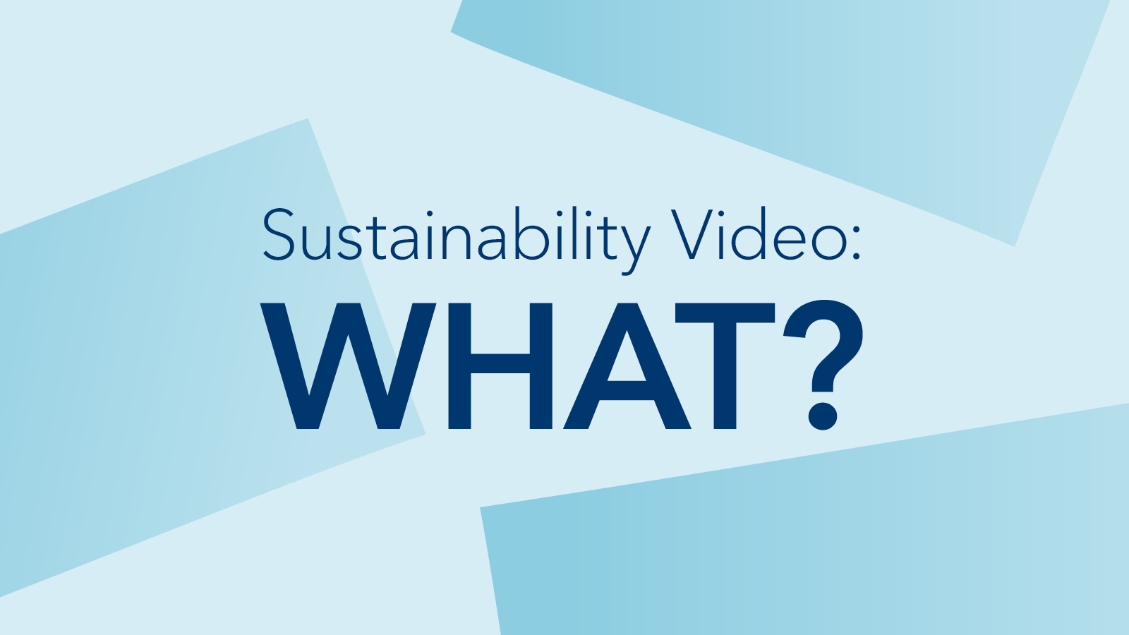 Sustainability: What