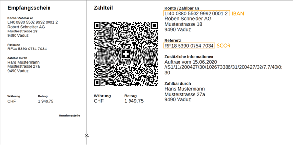 Zahlteil mit Creditor Reference (SCOR)