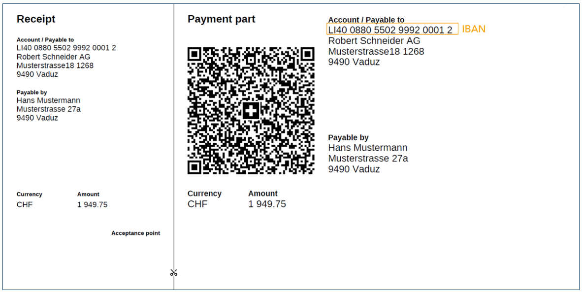 Payment section without a reference