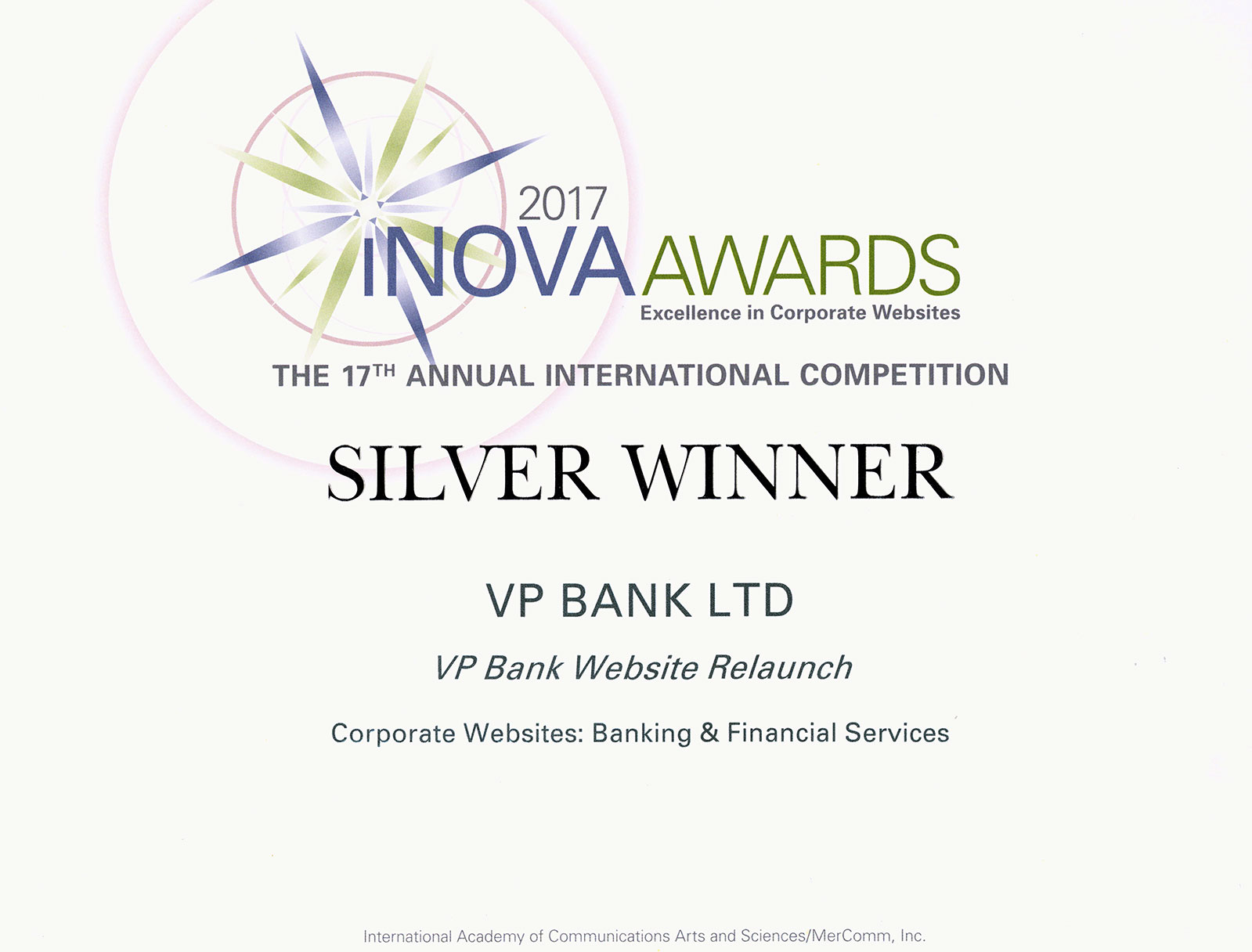 iNOVA Award - Silver Winner