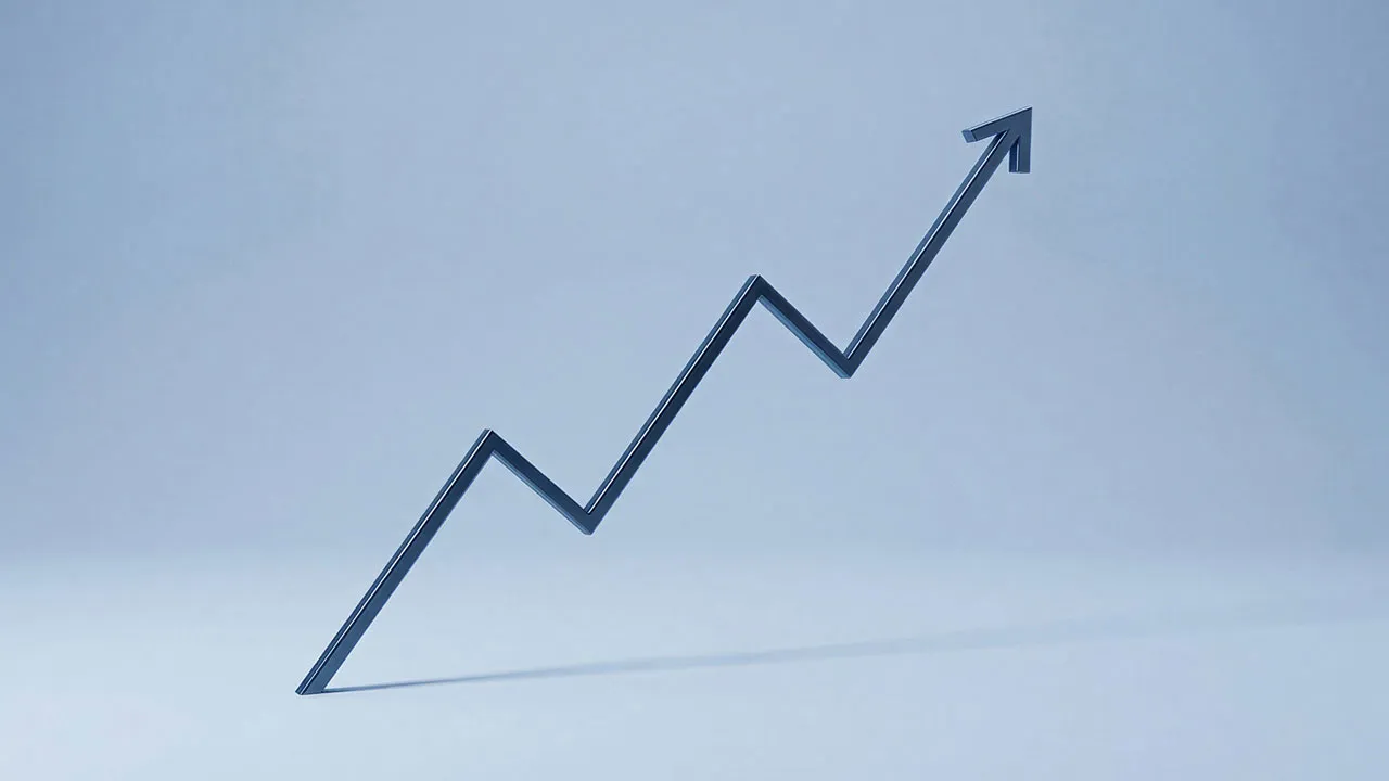 Index chart in front of blue background