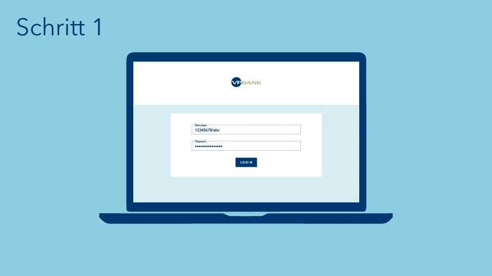 VP Bank Connect Login: Schritt 1