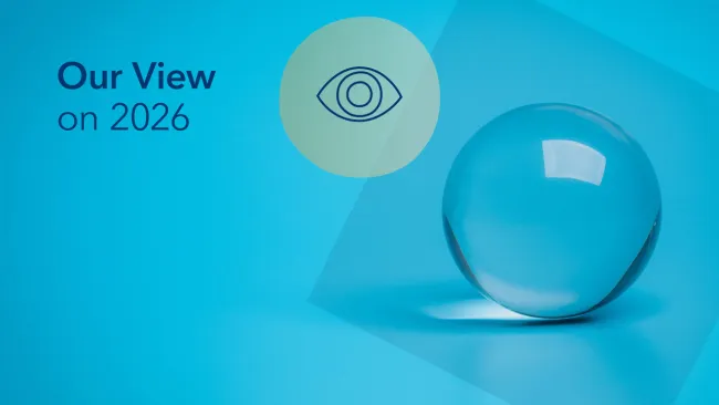 Blue background with glass ball