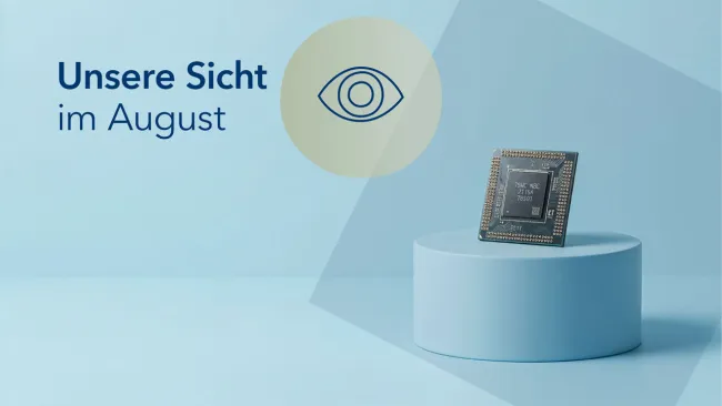 Halbleiter auf einem hellblauen Podest
