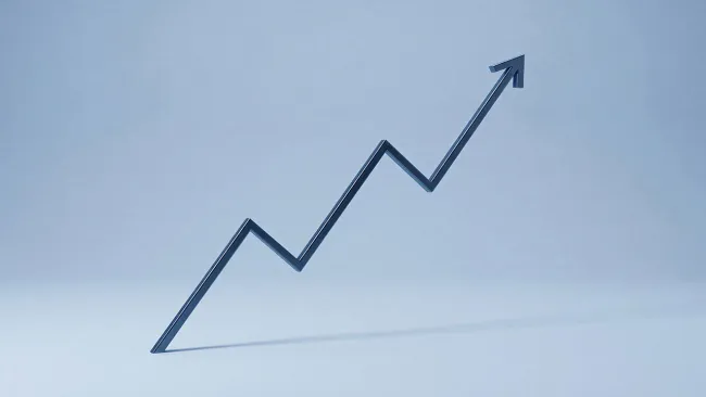 Index chart in front of blue background