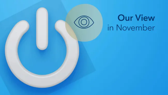 Power Button on a light blue background