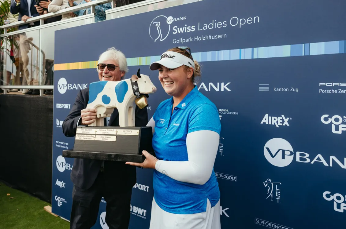 Urs Monstein and winner Alice Hewson